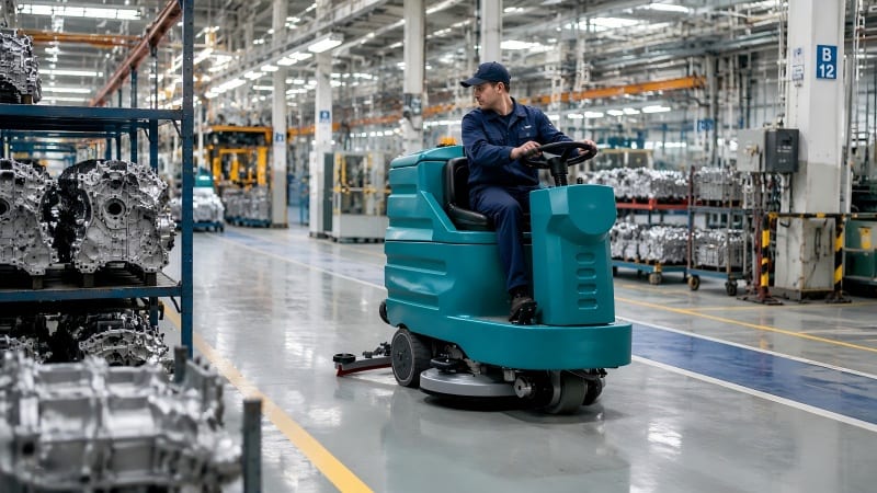 Industrial Floor Scrubber Transforms Factory Floor - TerraScrub
